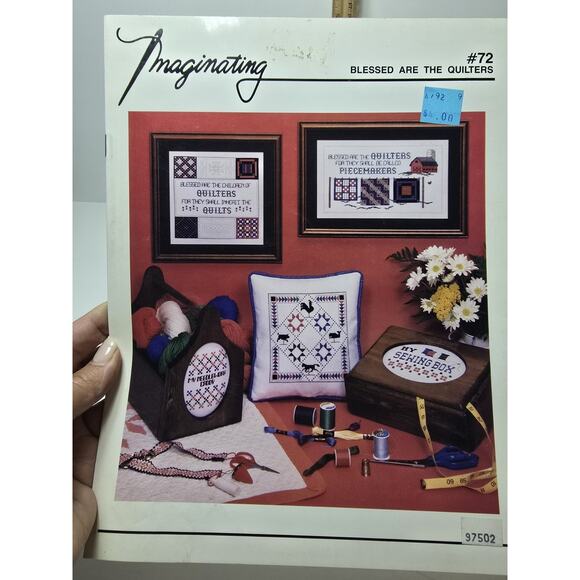 1990 Imaginating Blessed Are The Quilters 72 Cross Stitch Pattern Leaflet 14686 - Picture 1 of 2